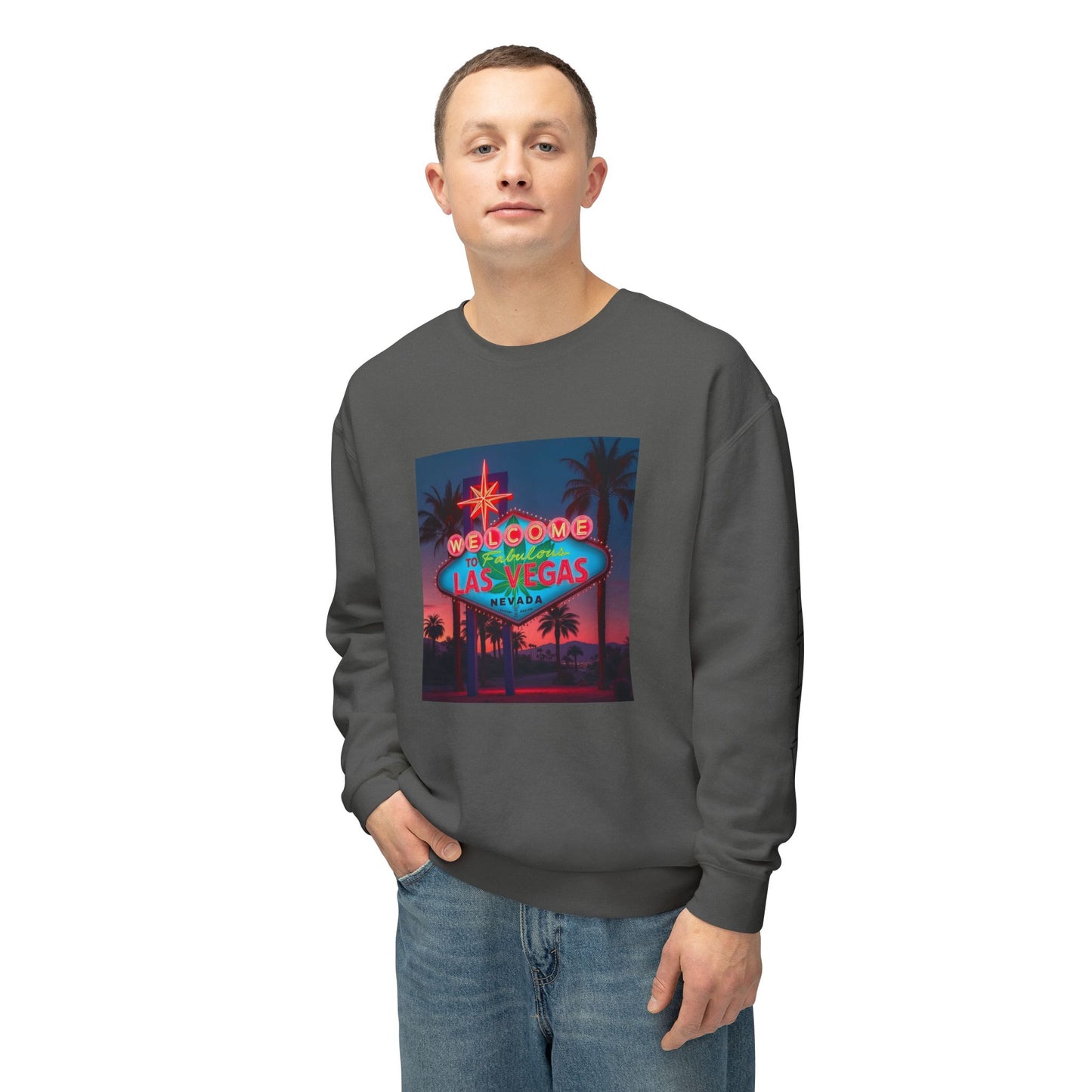 ELLV 420 Las Vegas Neon Sign ~ Uni Sex Crew Neck Sweat Shirt