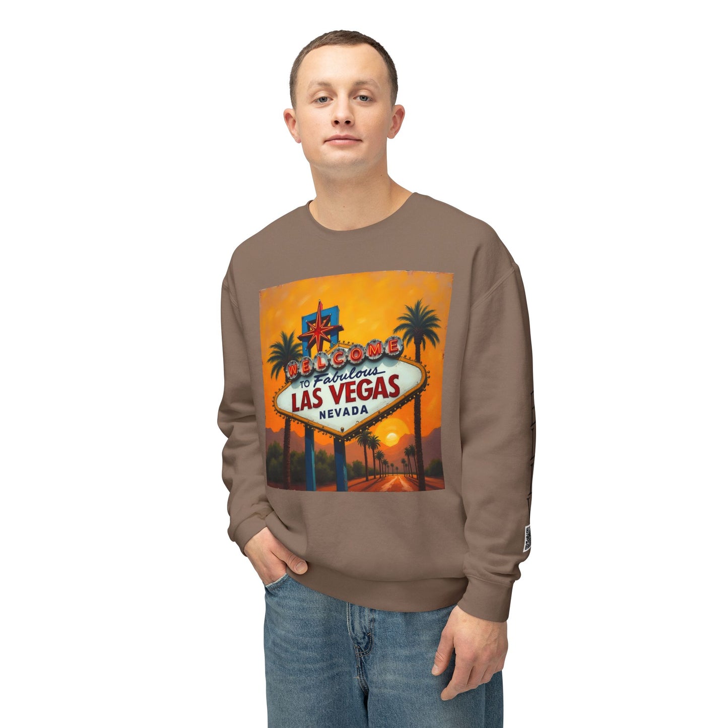 Colorful Welcome to Las Vegas Sign Sunset Uni Sex Sweatshirt