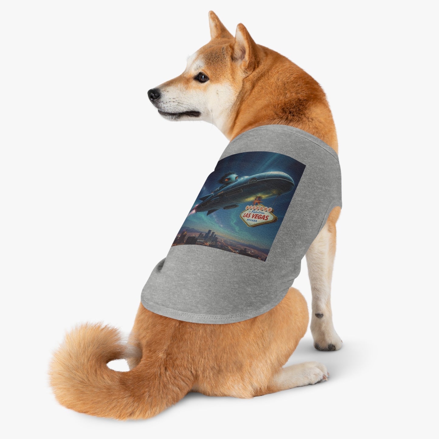 Aliens are Stealing the Welcome to Las Vegas SIgn! Pet Tank Top - Fun & Trendy Dog Apparel