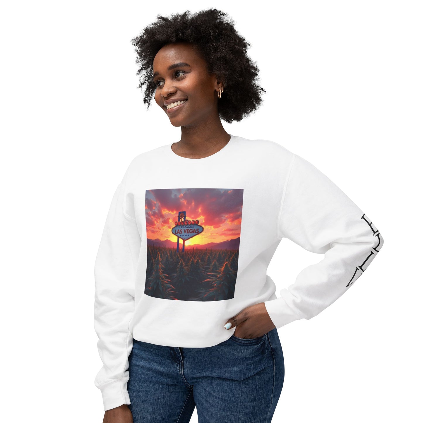 ELLV 420 Field in a Las Vegas Sunset ~ Uni Sec Crew Neck Sweatshirt