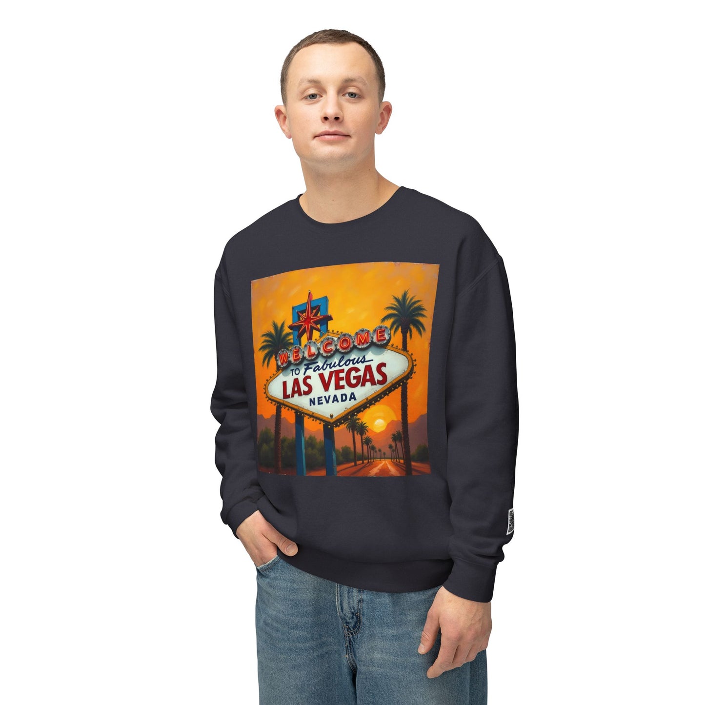 Colorful Welcome to Las Vegas Sign Sunset Uni Sex Sweatshirt