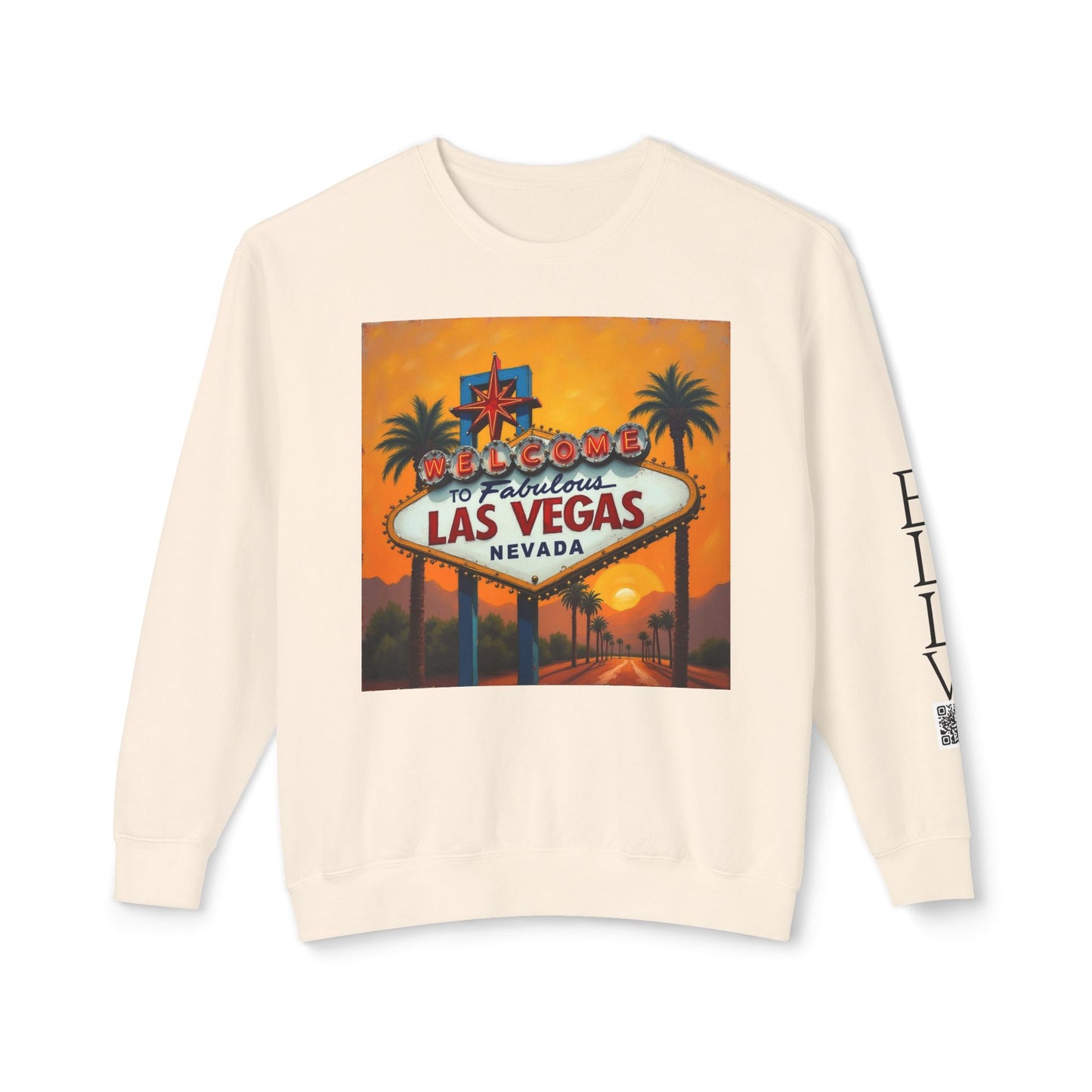 Colorful Welcome to Las Vegas Sign Sunset Uni Sex Sweatshirt