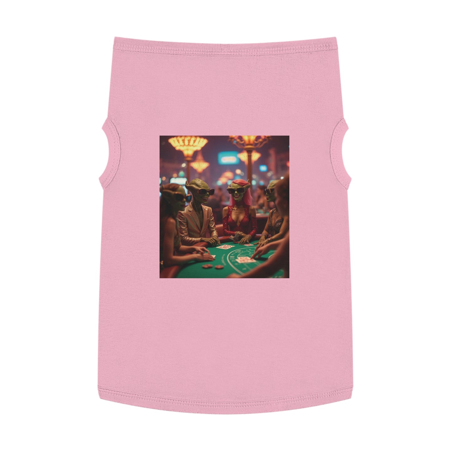 Aliens Playing Black Jack in Las Vegas Pet Tank Top - Fun & Trendy Dog Apparel