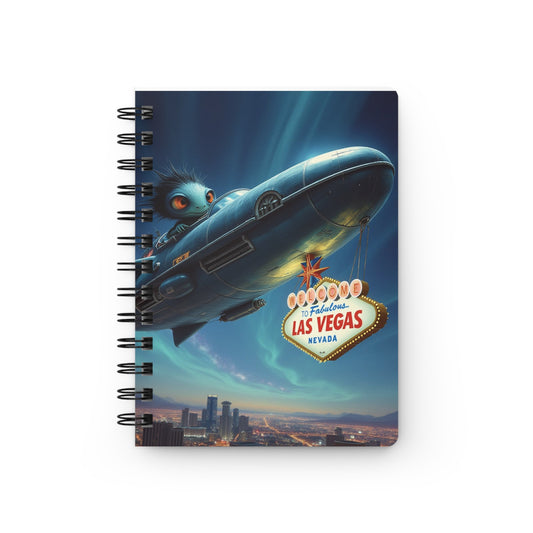 Aliens are Stealing the Welcome to Las Vegas Sign!  Las Vegas Sign Spiral Bound Journal - Travel Memories Notebook