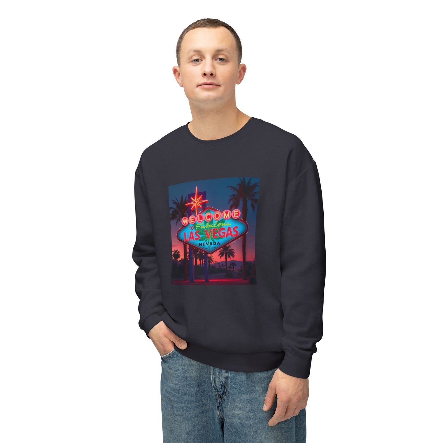 ELLV 420 Las Vegas Neon Sign ~ Uni Sex Crew Neck Sweat Shirt