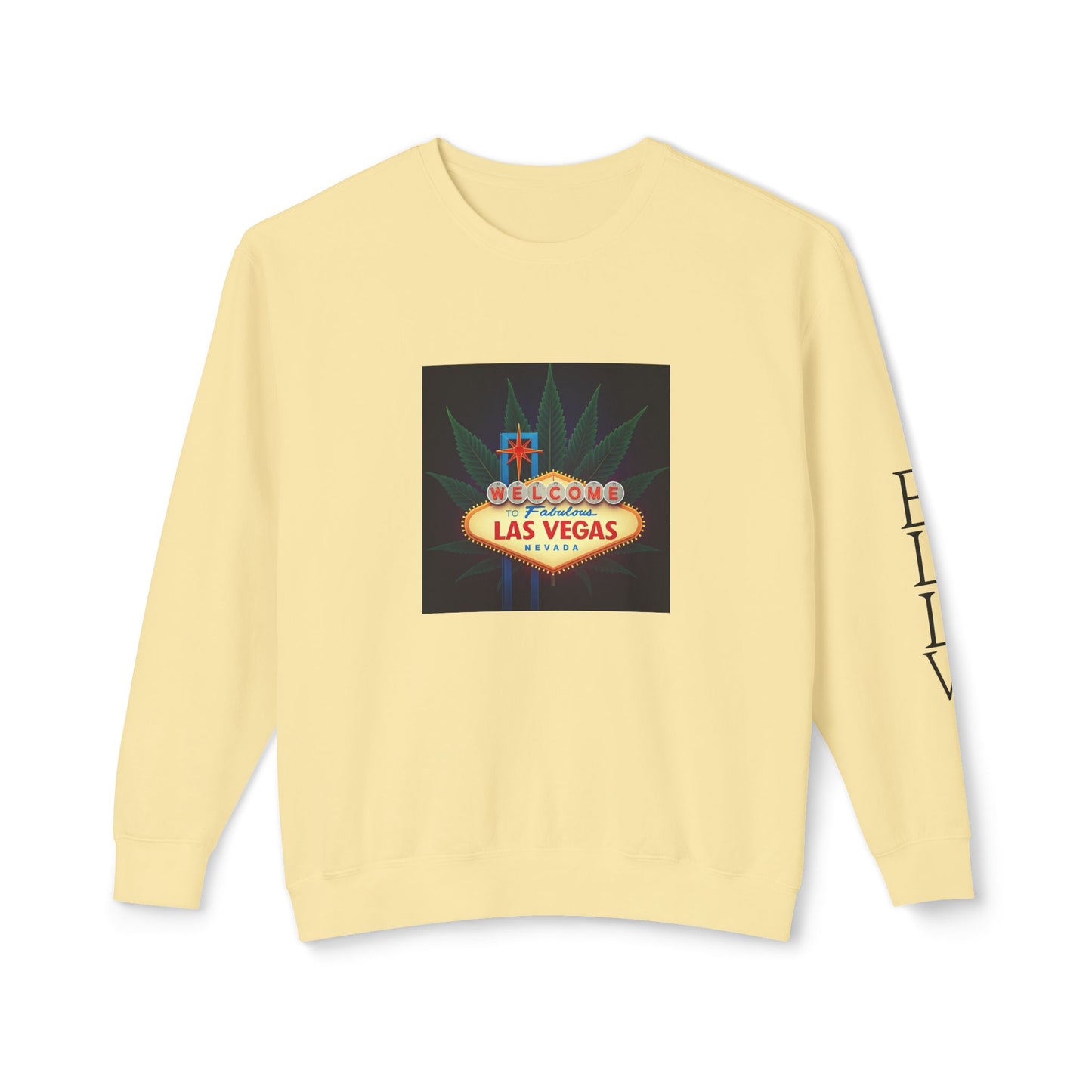 ELLV 420 Welcome to Fabulous Las Vegas Sign ~ Uni Sex Crew Neck Sweat Shirt