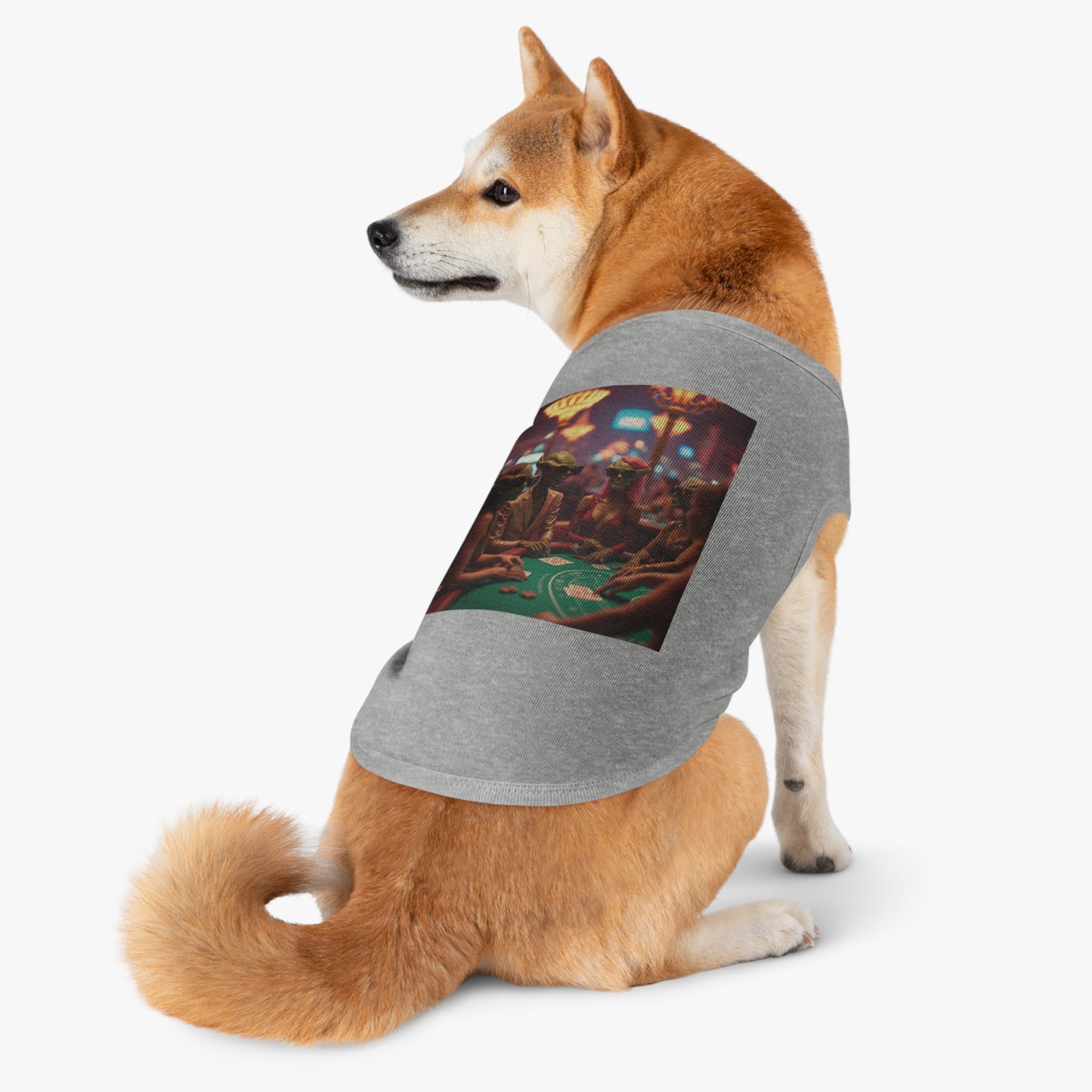 Aliens Playing Black Jack in Las Vegas Pet Tank Top - Fun & Trendy Dog Apparel