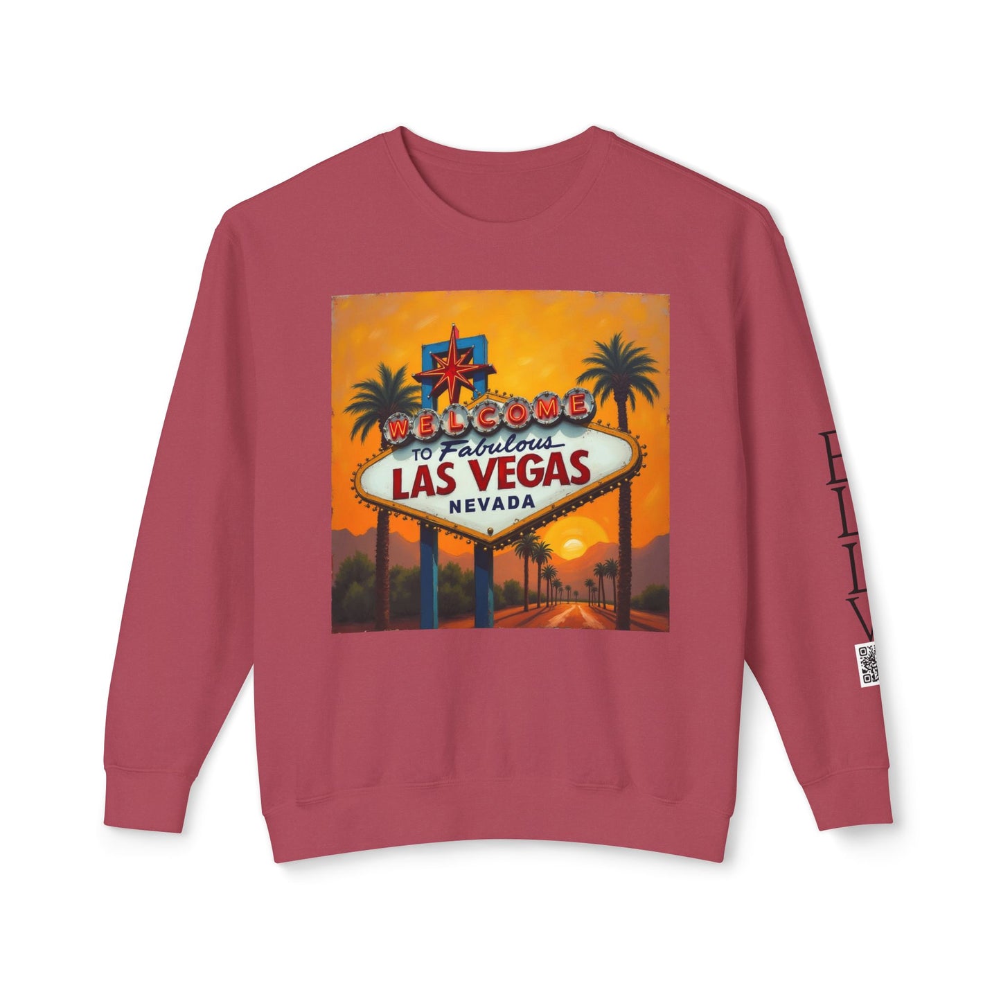 Colorful Welcome to Las Vegas Sign Sunset Uni Sex Sweatshirt