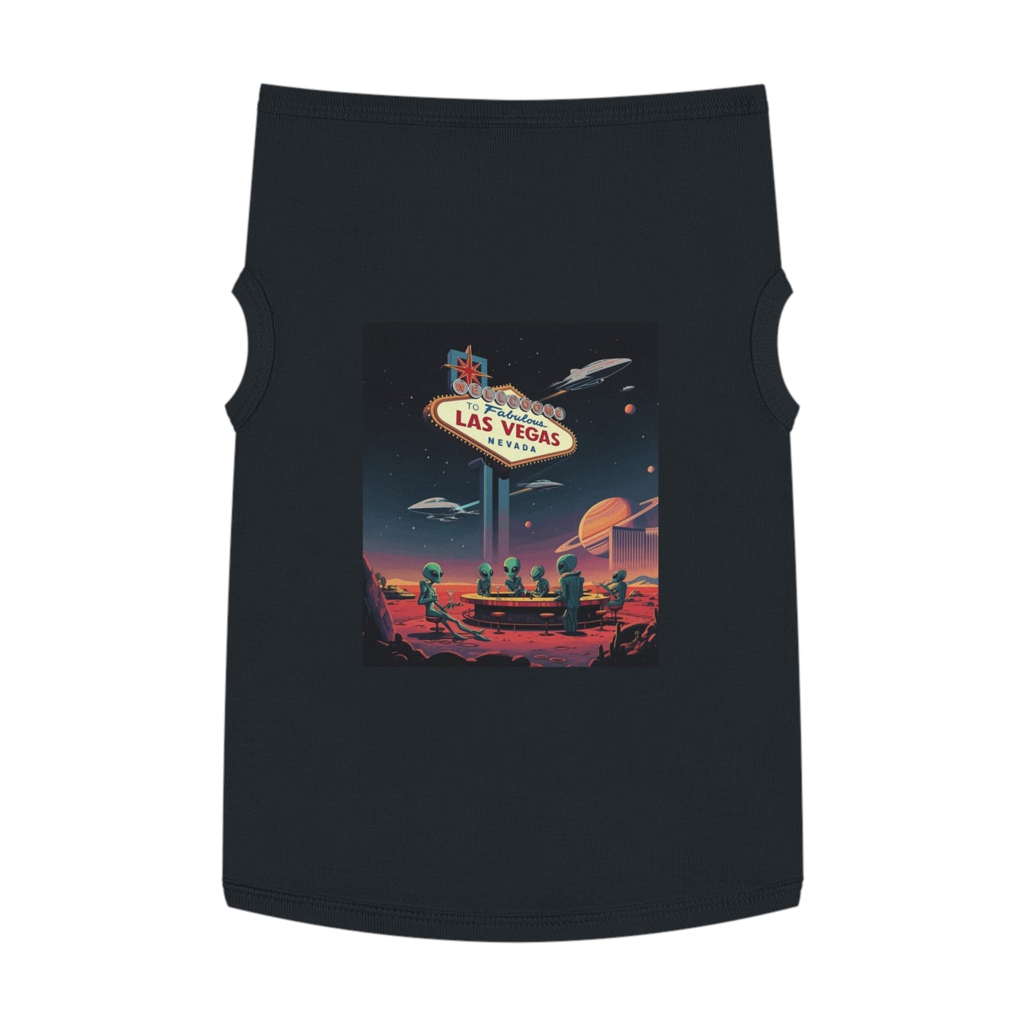 Aliens Hanging at the Welcome to Las Vegas Sign Pet Tank Top - Fun & Trendy Dog Apparel