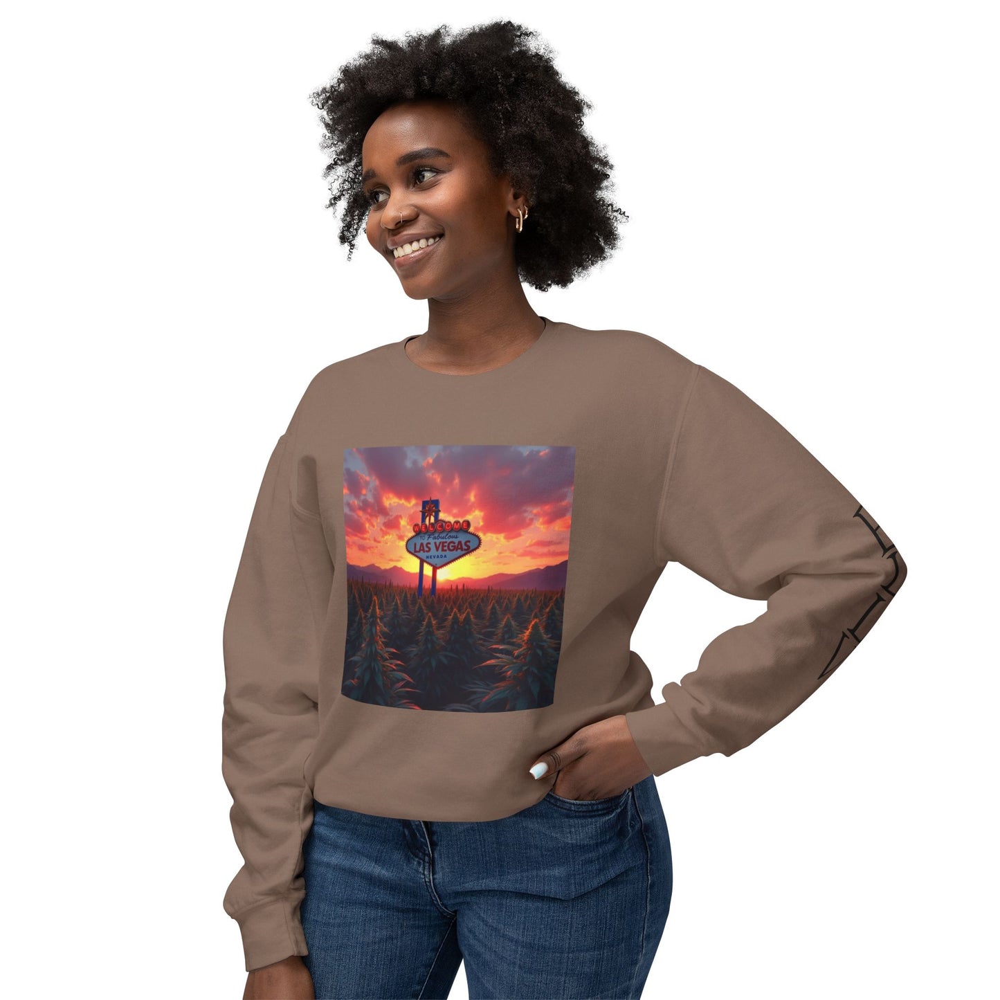 ELLV 420 Field in a Las Vegas Sunset ~ Uni Sec Crew Neck Sweatshirt