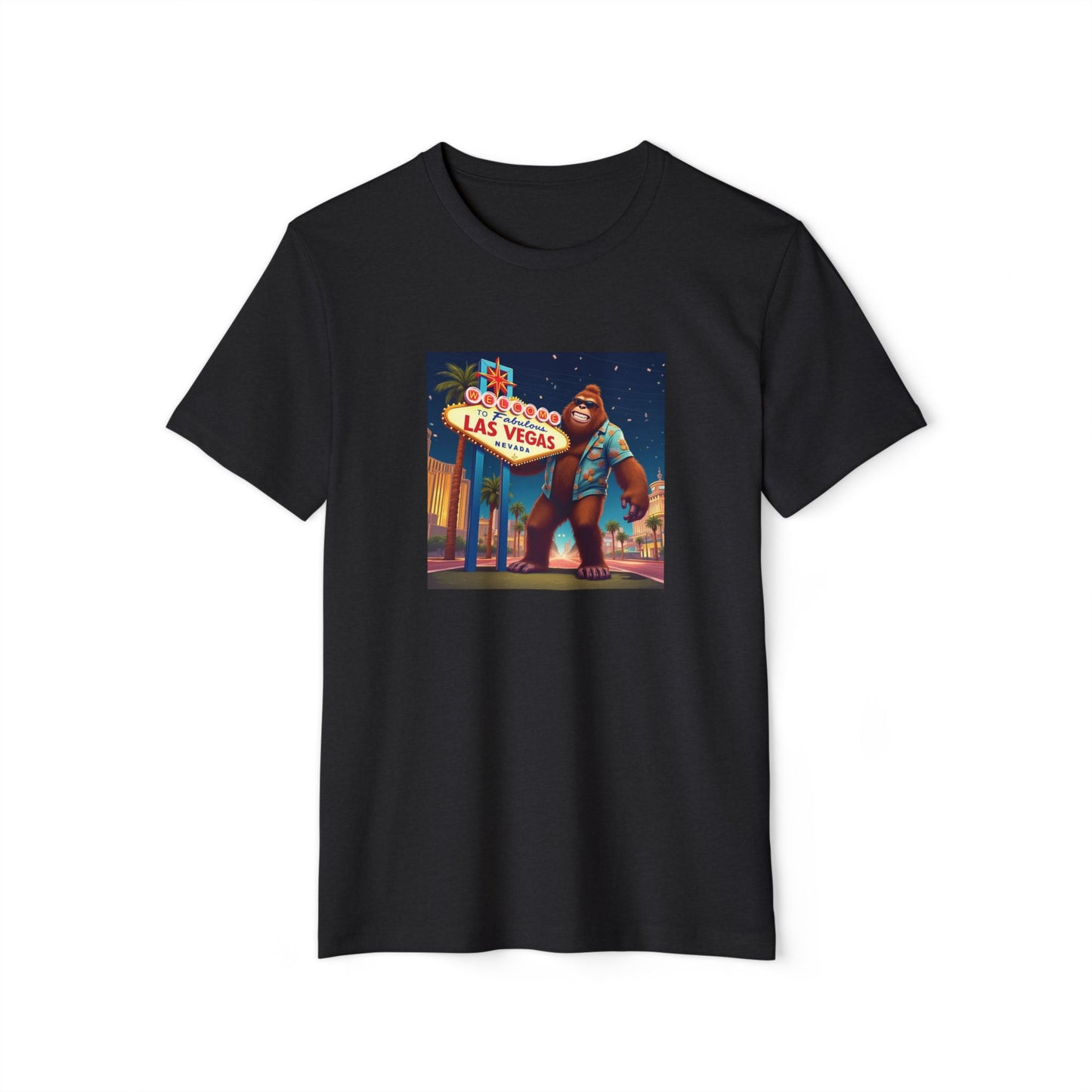 Sasquatch Welcome to Las Vegas Sign ~ Everybody Loves Las Vegas Unisex Organic T-Shirt