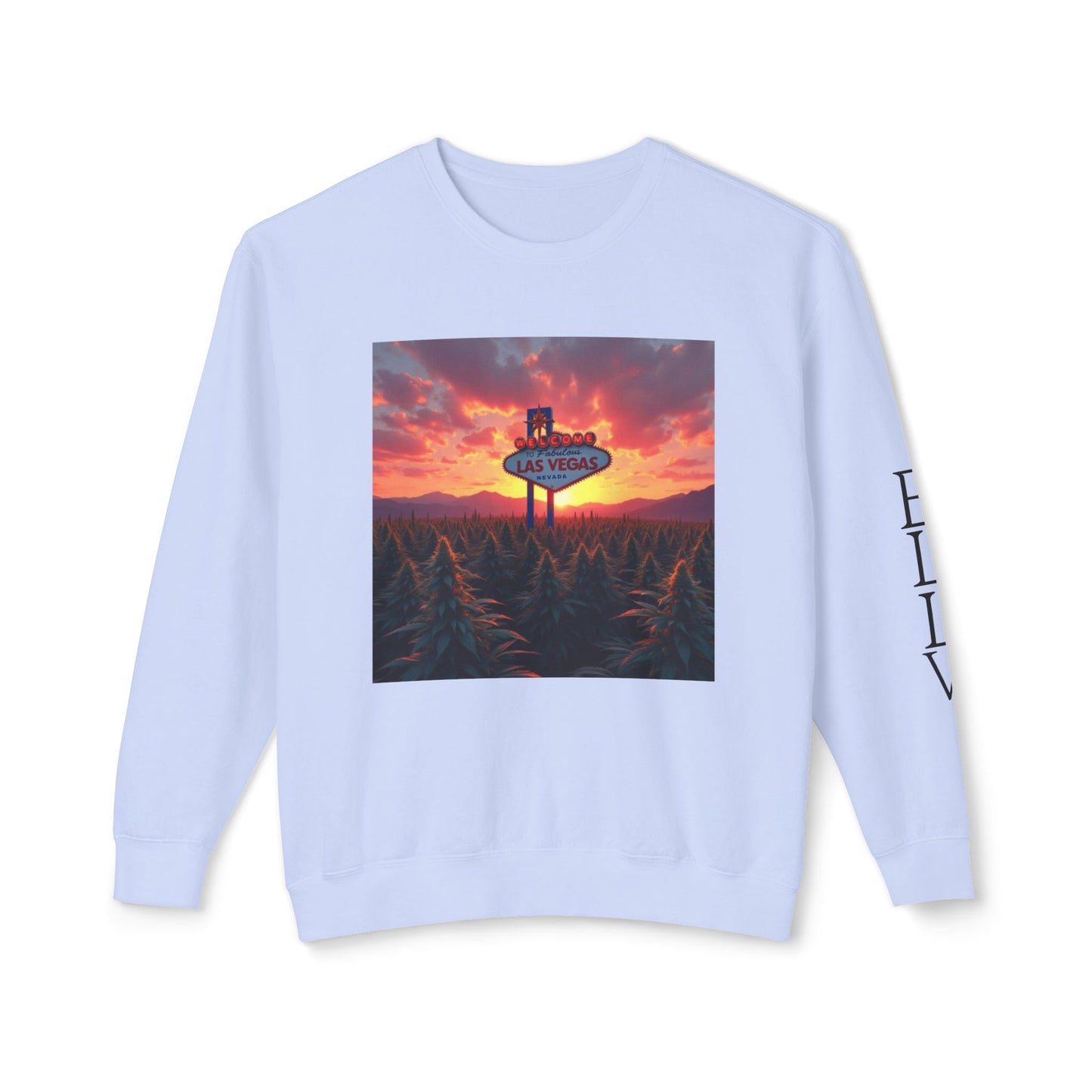 ELLV 420 Field in a Las Vegas Sunset ~ Uni Sec Crew Neck Sweatshirt