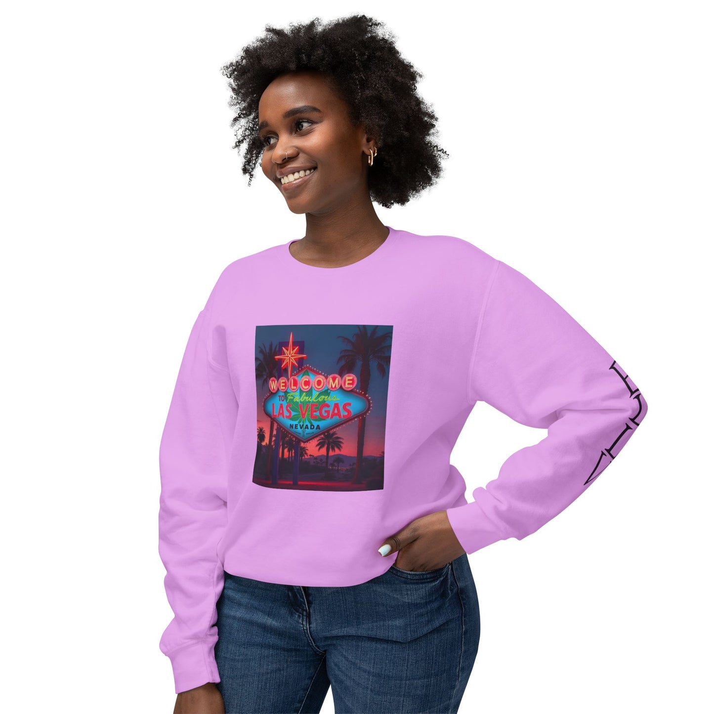 ELLV 420 Las Vegas Neon Sign ~ Uni Sex Crew Neck Sweat Shirt