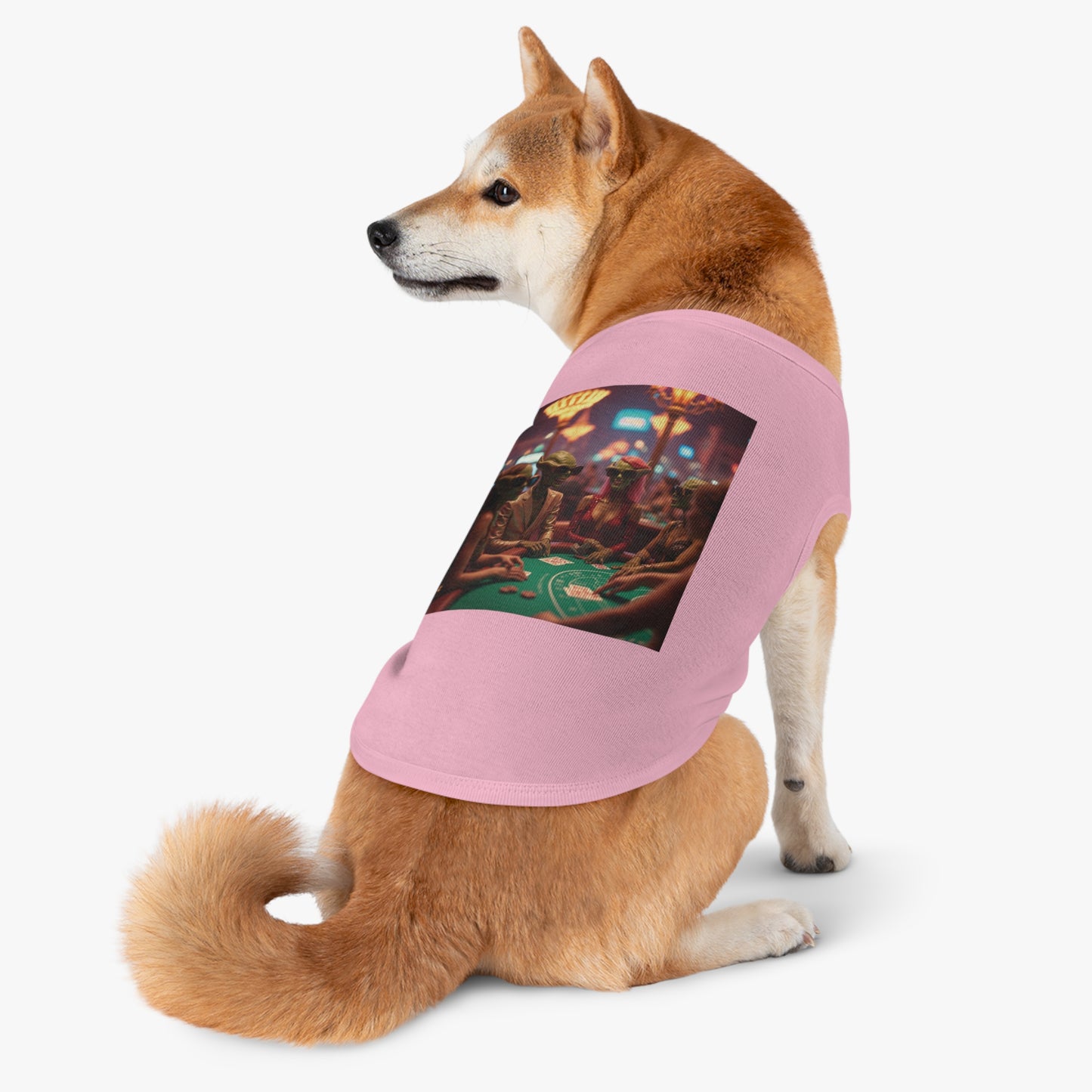 Aliens Playing Black Jack in Las Vegas Pet Tank Top - Fun & Trendy Dog Apparel