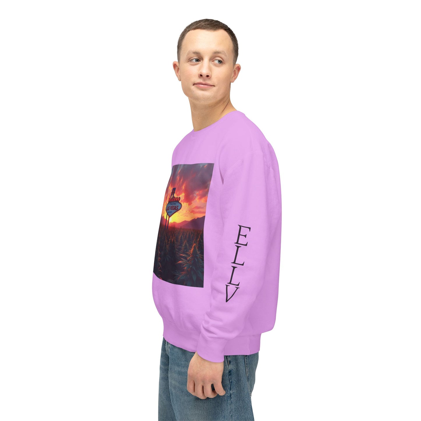 ELLV 420 Field in a Las Vegas Sunset ~ Uni Sec Crew Neck Sweatshirt