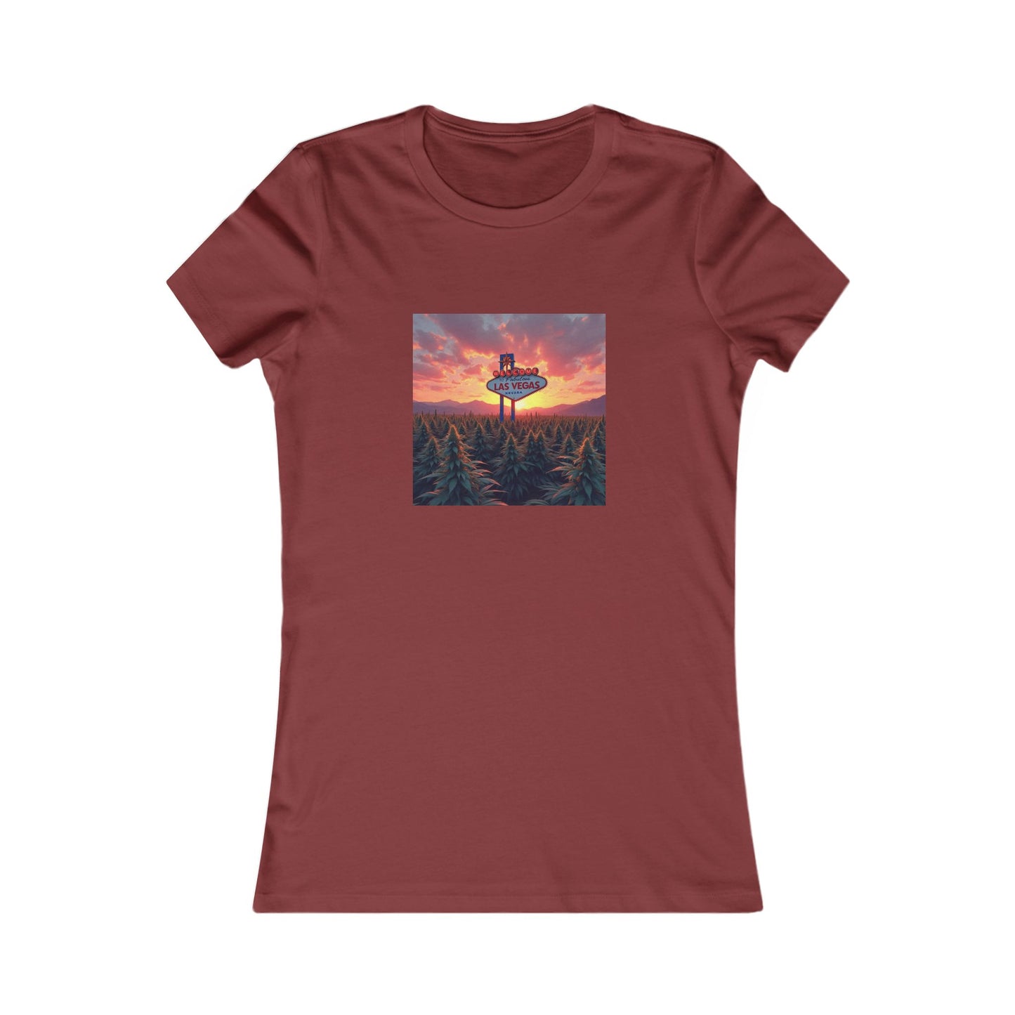 ELLV 420 sunset over the Las Vegas Strip  ~ Women's Favorite Tee