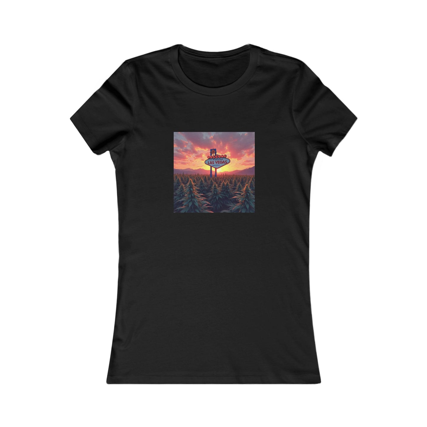 ELLV 420 sunset over the Las Vegas Strip  ~ Women's Favorite Tee