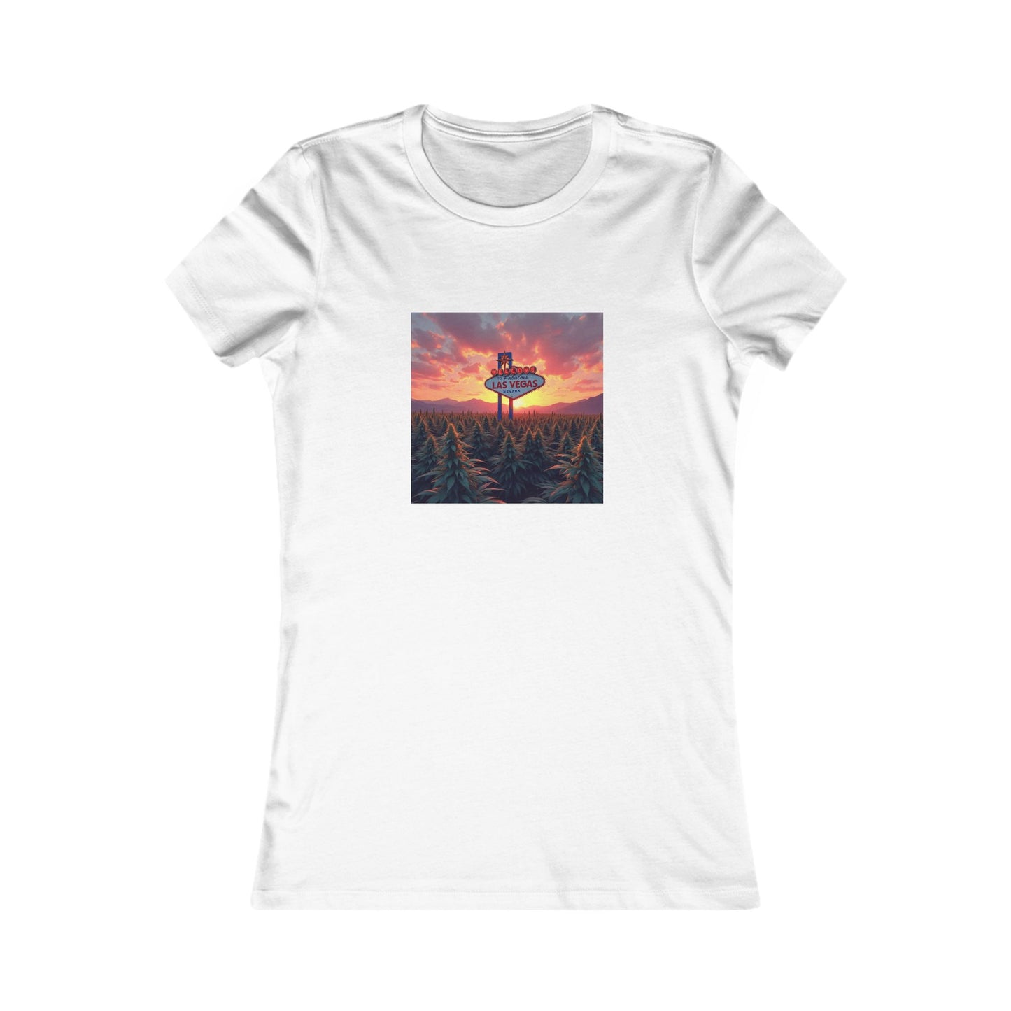 ELLV 420 sunset over the Las Vegas Strip  ~ Women's Favorite Tee