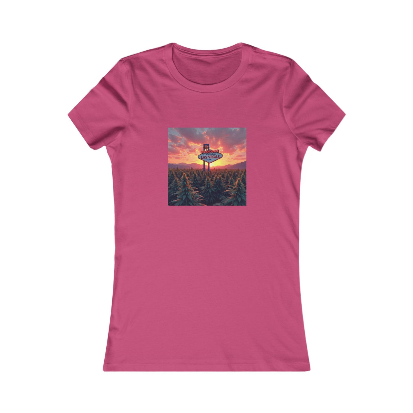 ELLV 420 sunset over the Las Vegas Strip  ~ Women's Favorite Tee