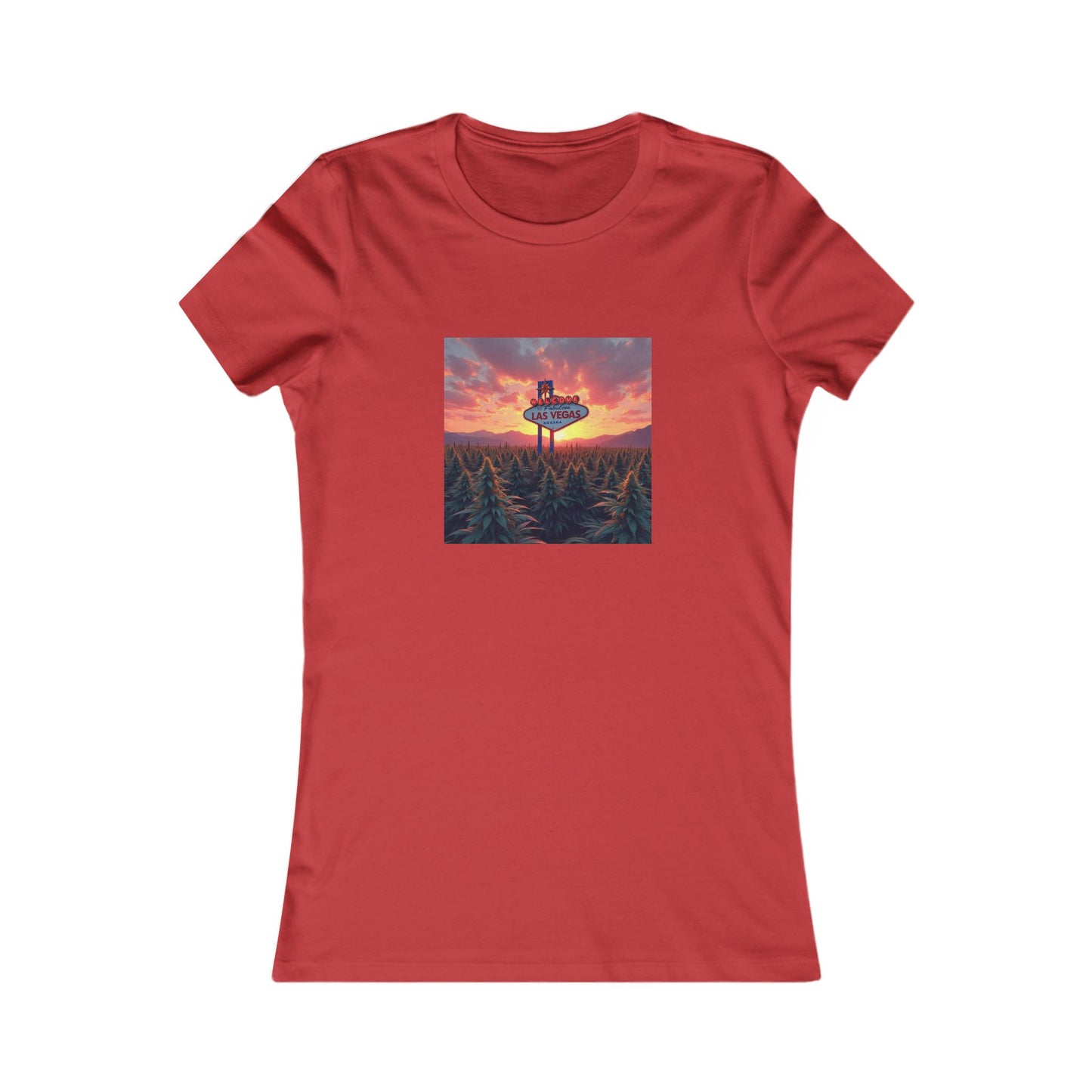 ELLV 420 sunset over the Las Vegas Strip  ~ Women's Favorite Tee