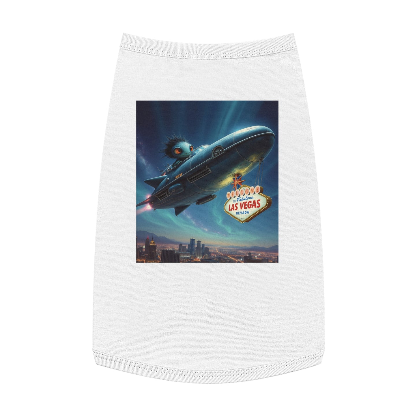 Aliens are Stealing the Welcome to Las Vegas SIgn! Pet Tank Top - Fun & Trendy Dog Apparel