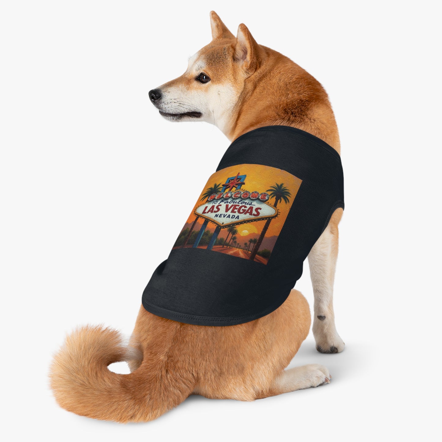 Colorful Welcome to Las Vegas Sunset Pet Tank Top - Fun & Trendy Dog Apparel