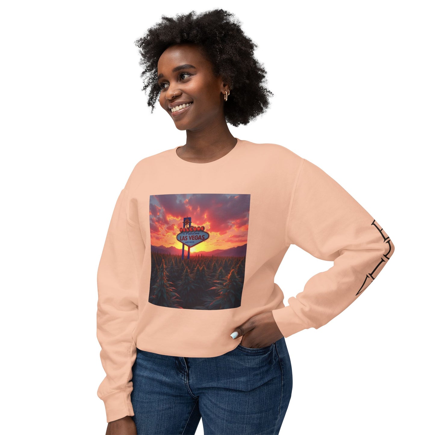 ELLV 420 Field in a Las Vegas Sunset ~ Uni Sec Crew Neck Sweatshirt