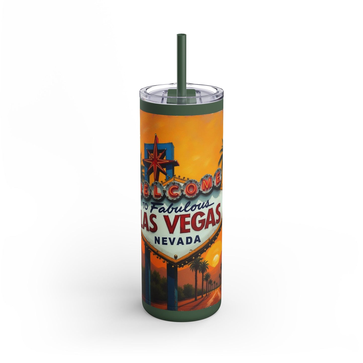 Welcome to Las Vegas Colorful Sunset 20oz Welcome Sign Travel Cup a MUST HAVE for your next Trip To Vegas!